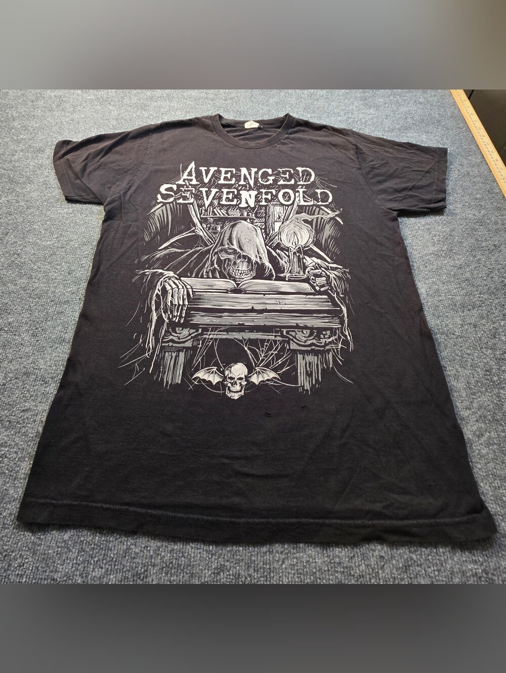 Avenged Sevenfold 2005 Tour Band T-Shirt Vintage Reaper Skull Bat Graphic Tee